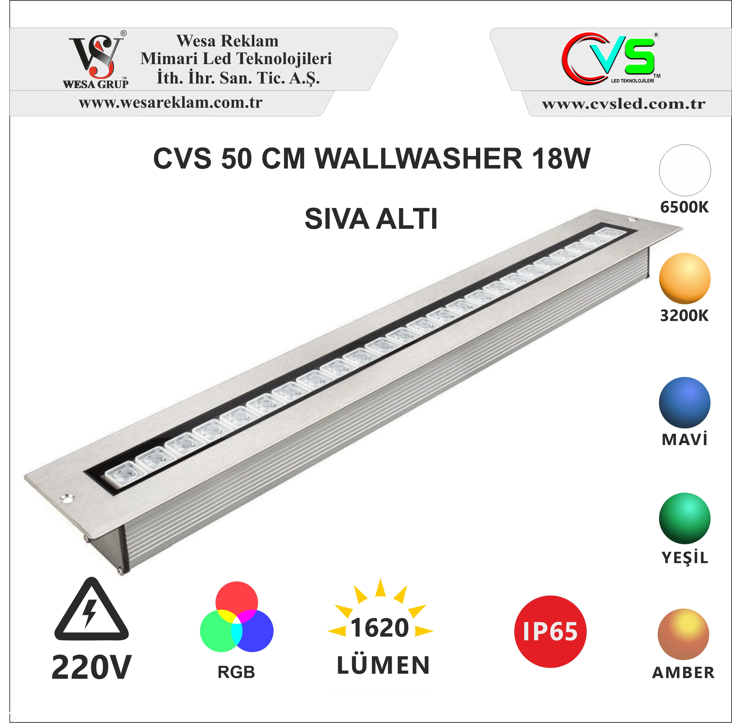 50cm 18w CVS Sıva altı2