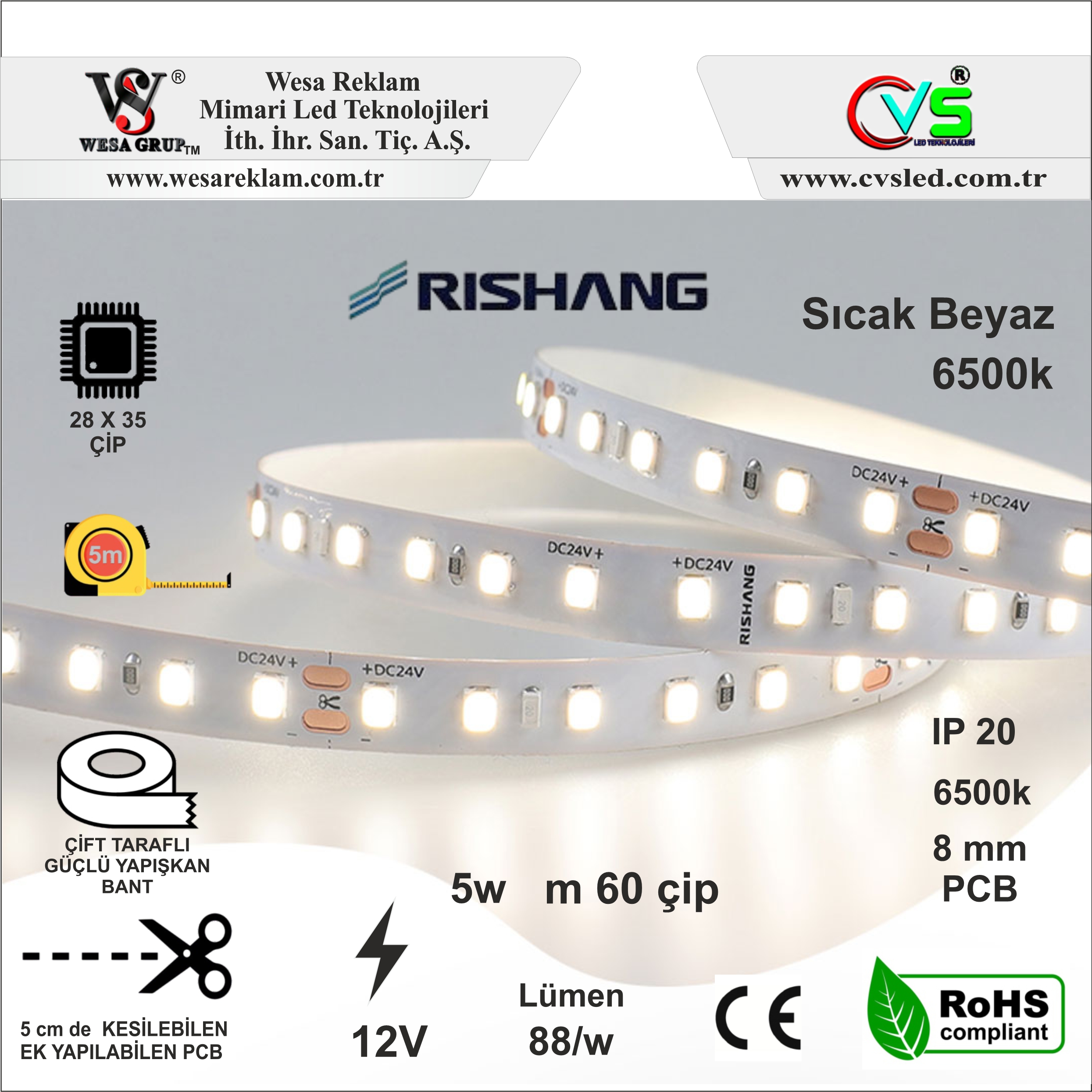 Rishang 6500k m60. 8mm 5w jpg